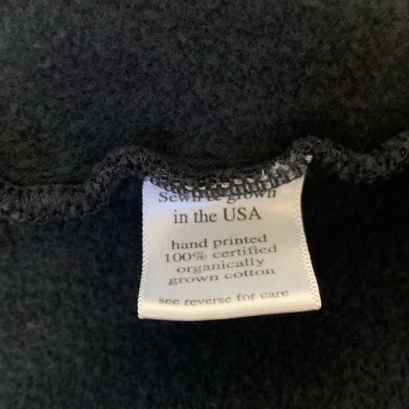 VTG BLUE FISH COAT TOPPER 2 COTTON KNIT HANDPAINTED BUTTON HOODED LAGENLOOK USA - Picture 7 of 10